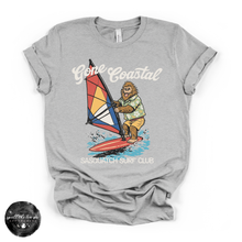 Load image into Gallery viewer, Gone Coastal: Sasquatch Surf Club Tee | Funny Beach Bigfoot Graphic T-Shirt S-3XL