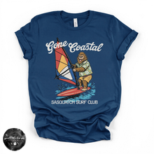 Load image into Gallery viewer, Gone Coastal: Sasquatch Surf Club Tee | Funny Beach Bigfoot Graphic T-Shirt S-3XL