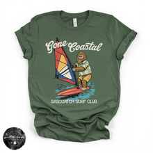 Load image into Gallery viewer, Gone Coastal: Sasquatch Surf Club Tee | Funny Beach Bigfoot Graphic T-Shirt S-3XL