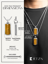Load image into Gallery viewer, Tiger Eye Dog Tag Pendant Necklace