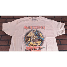 Load image into Gallery viewer, IRON MAIDEN - World Piece 1983 Tour Tan Distressed T-shirt ~Never Worn~ L XL 2XL
