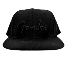 Load image into Gallery viewer, Fender Black Flat Bill Hat