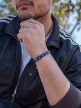 Load image into Gallery viewer, Men’s Blue Lapis Lazuli Beaded Bracelet Havana