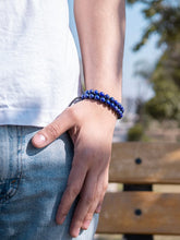 Load image into Gallery viewer, Men’s Blue Lapis Lazuli Beaded Bracelet Morocco