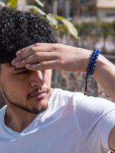 Load image into Gallery viewer, Men’s Blue Lapis Lazuli Beaded Bracelet Morocco