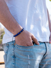 Load image into Gallery viewer, Men’s Blue Lapis Lazuli Beaded Bracelet Havana