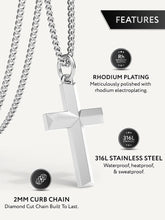 Load image into Gallery viewer, Cross Pendant Necklace (Silver)