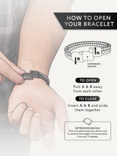 Load image into Gallery viewer, Black Leather &amp; Silver Box Chain Bracelet