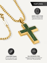 Load image into Gallery viewer, Jade Cross Pendant Necklace