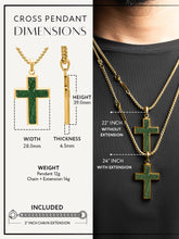 Load image into Gallery viewer, Jade Cross Pendant Necklace