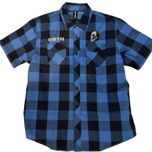 Load image into Gallery viewer, Off With Their Heads "Tiki" Plaid Short Sleeve Button Up