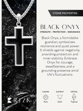 Load image into Gallery viewer, Black Onyx Cross Pendant Necklace