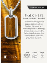 Load image into Gallery viewer, Tiger Eye Dog Tag Pendant Necklace