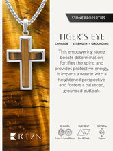 Load image into Gallery viewer, Tiger Eye Cross Pendant Necklace