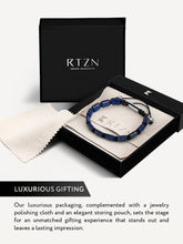 Load image into Gallery viewer, Men’s Blue Lapis Lazuli Beaded Bracelet Havana