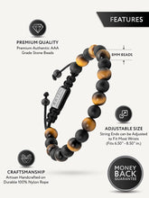 Load image into Gallery viewer, Tiger Eye &amp; Black Onyx Beaded Bracelet - Tulum