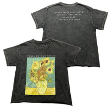 Load image into Gallery viewer, Vincent van Gogh Sunflowers T-Shirt Acid Wash Art Tee S-XL