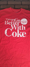 Load image into Gallery viewer, COCA-COLA Red 'Things Go Better With Coke' Slogan T-shirt ~Never Worn~ M L
