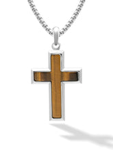 Load image into Gallery viewer, Tiger Eye Cross Pendant Necklace