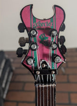 Load image into Gallery viewer, SYNYSTER GATES - Purple &amp; Green Schecter 1:4 Scale Replica Guitar ~Axe Heaven~