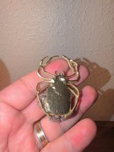 Load image into Gallery viewer, Natural Pyrite Druzy Spider Decor Piece Gold-Tone Curio