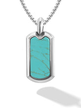 Load image into Gallery viewer, Turquoise Dog Tag Pendant Necklace