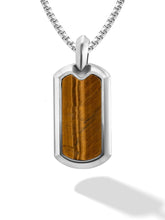 Load image into Gallery viewer, Tiger Eye Dog Tag Pendant Necklace