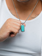 Load image into Gallery viewer, Turquoise Dog Tag Pendant Necklace