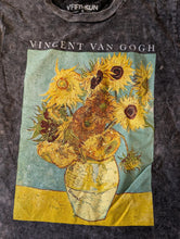 Load image into Gallery viewer, Vincent van Gogh Sunflowers T-Shirt Acid Wash Art Tee S-XL