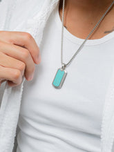 Load image into Gallery viewer, Turquoise Dog Tag Pendant Necklace