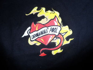DROWNING POOL - Burning Heart Baby Doll T-Shirt ~Never Worn~ OSFA