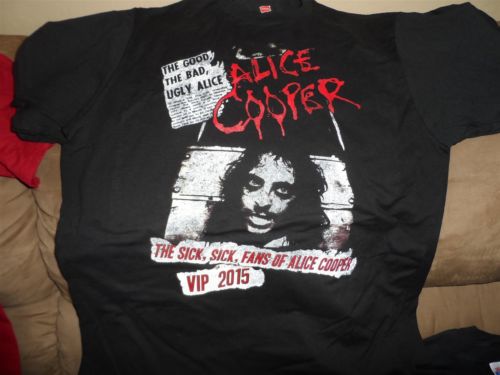 ALICE COOPER- 2015 VIP Sick, Sick Fans of Alice Cooper T-Shirt ~Never Worn~ M L