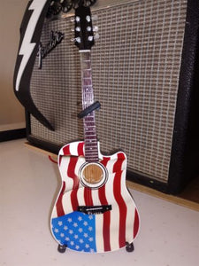 TOBY KEITH- Signature Acoustic USA Flag 1:4 Scale Replica Guitar ~Axe Heaven
