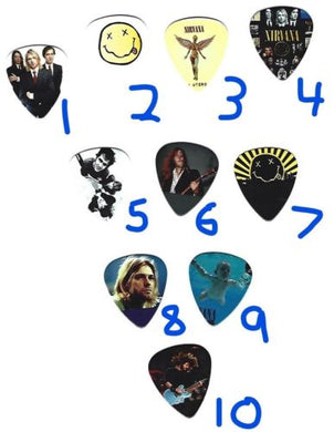 NIRVANA Graphic Guitar Pick ~Your Choice of Many~ Buy 3, Get 3rd FREE