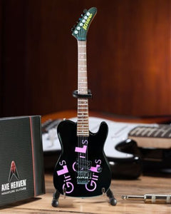 MICK MARS - Signature Black Girls x3 1:4 Scale Replica Guitar ~Axe Heaven