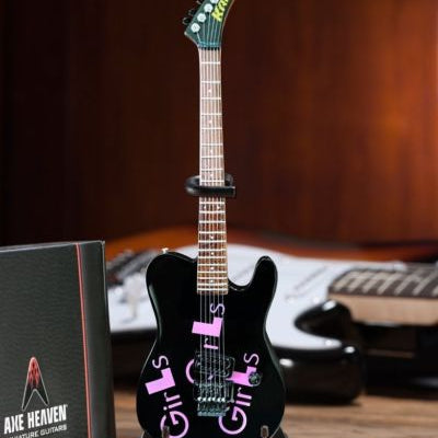 MICK MARS - Signature Black Girls x3 1:4 Scale Replica Guitar ~Axe Heaven