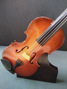Miniature 7 Inch Replica Violin with Bow, Case, & Display Stand ~NEW~