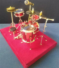 Load image into Gallery viewer, Miniature 4-5.5 Inch Replica Metal Drum Set - RED ~New~