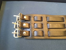 Load image into Gallery viewer, Black Leather Cuff Bracelet - 3 inches Wide with 3 Buckles. Be a Rockstar! ~New~