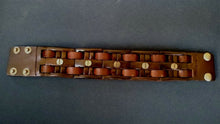 Load image into Gallery viewer, Brown Leather 1.5 Inch Wide Cuff Bracelet with Steel Nails! ~Adjustable~