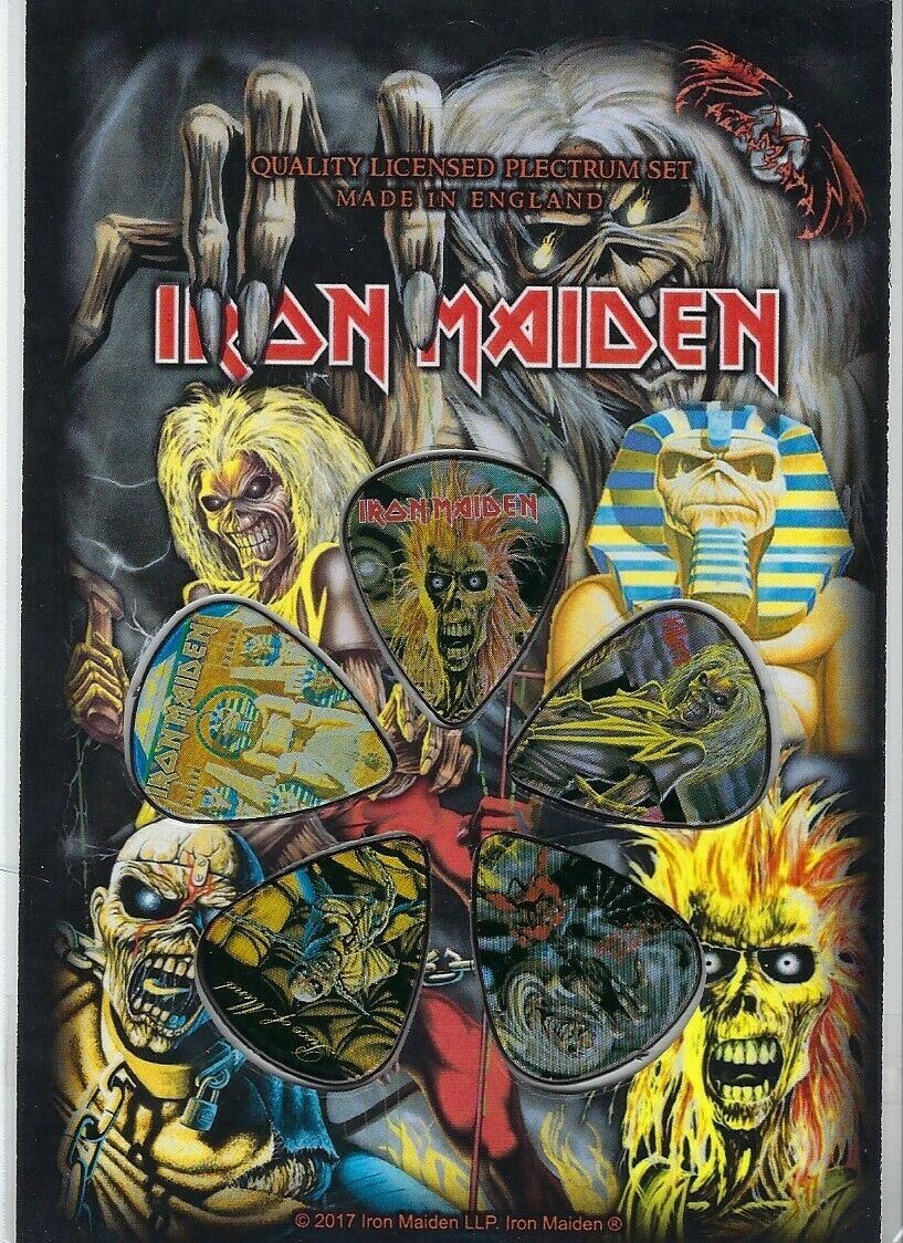 IRON MAIDEN 'Early Years' Set of 5 Guitar Picks/Plectrums ~Licensed~
