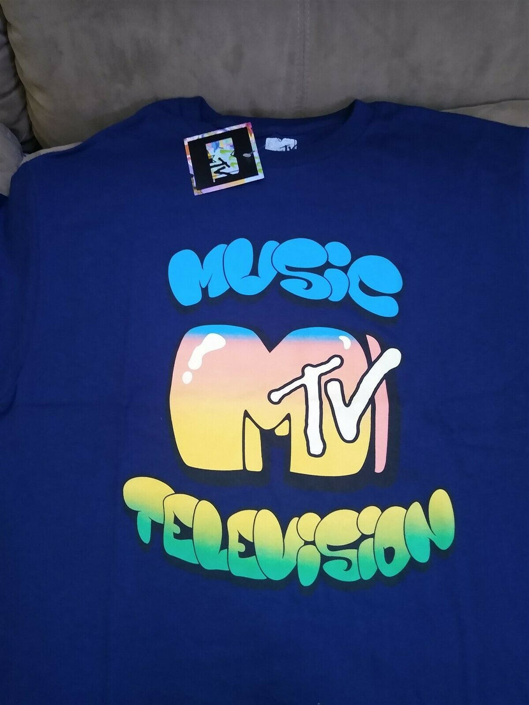 MTV MUSIC TELEVISION - 2021 Navy Blue Retro T-shirt ~Licensed ~ S M L XL XXL
