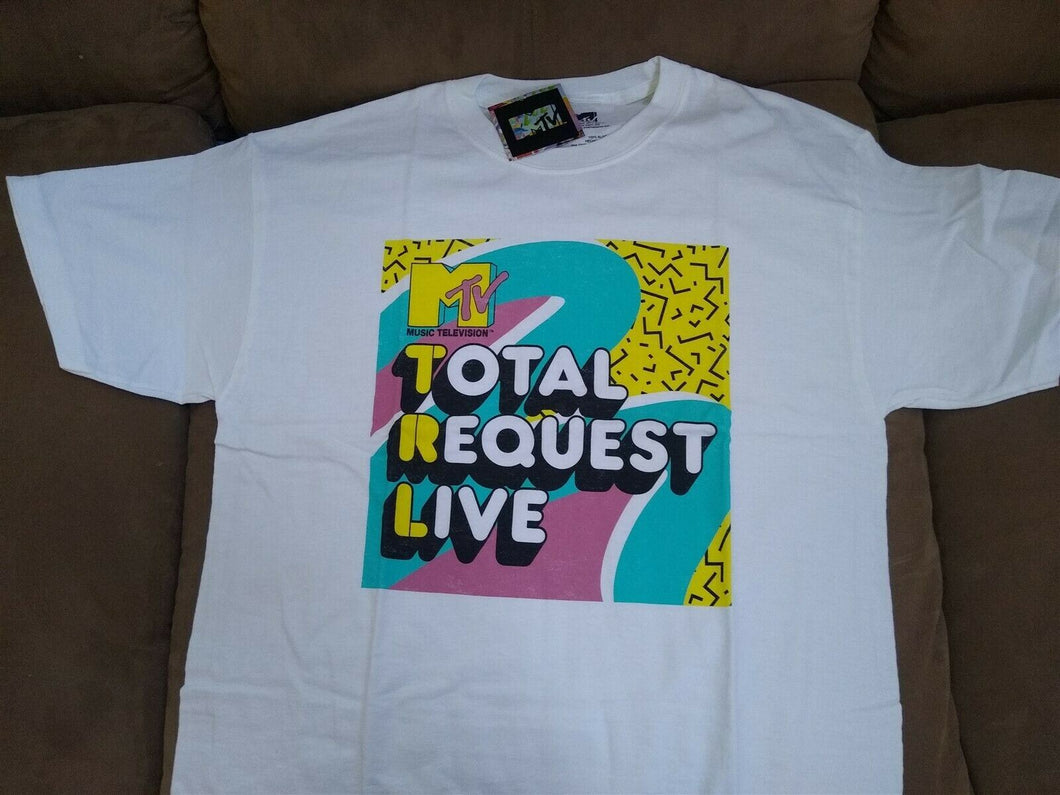 MTV MUSIC TELEVISION - 2021 Total Request Live White Retro T-shirt ~S M L XL XXL