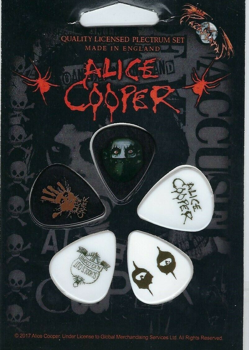 ALICE COOPER Set of 5 Guitar Picks/Plectrums ~Licensed~