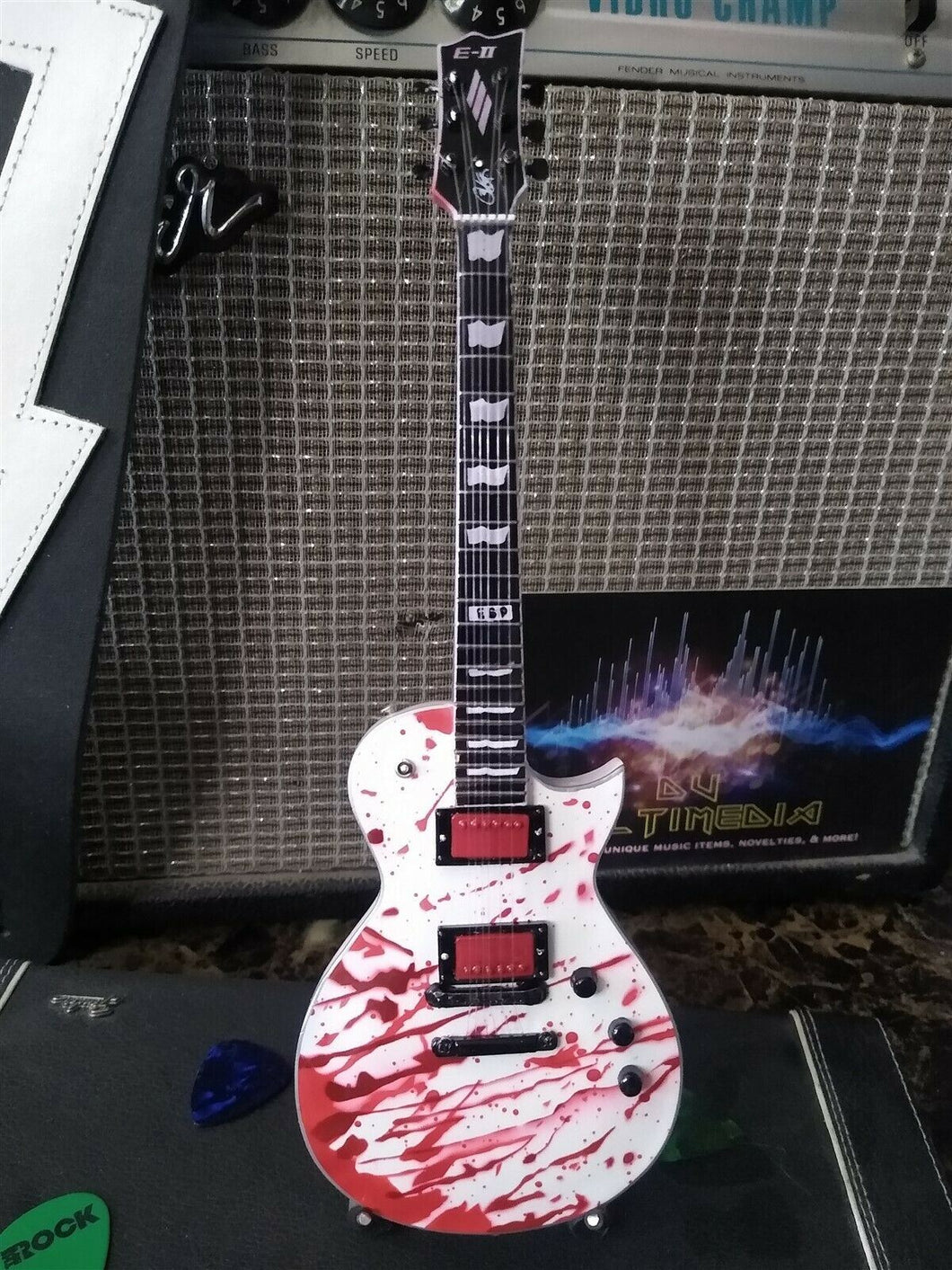 BOBBY KELLER- Blood Splatter ESP Eclipse 1:4 Scale Replica Guitar ~Axe Heaven~