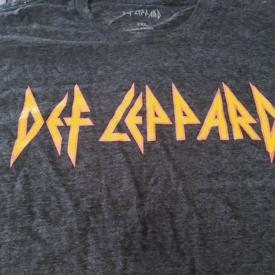 DEF LEPPARD - Retro Distressed Logo Combed Cotton Men's T-shirt ~Never Worn~ 2XL