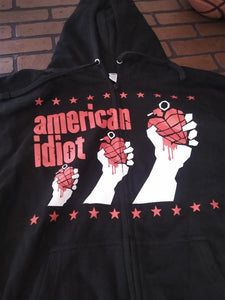 GREEN DAY - Rare American Idiot Long Sleeve Zip-Up Hoodie ~BRAND NEW~ S L