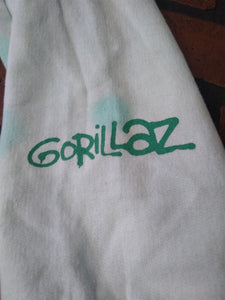 GORRILLAZ - Rare Printed Long Sleeve Pullover Hoodie ~NEVER WORN~ S M
