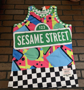 SESAME STREET BERT and ERNIE Headgear Classics Basketball Jersey ~Never Worn~ L