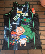 Load image into Gallery viewer, RUGRATS REPTAR BLACK/BLUE Headgear Classics Basketball Jersey ~Never Worn~ XL